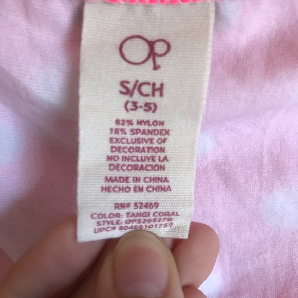 OP pink/white polka dot halter top bikini set S - Picture 7 of 7